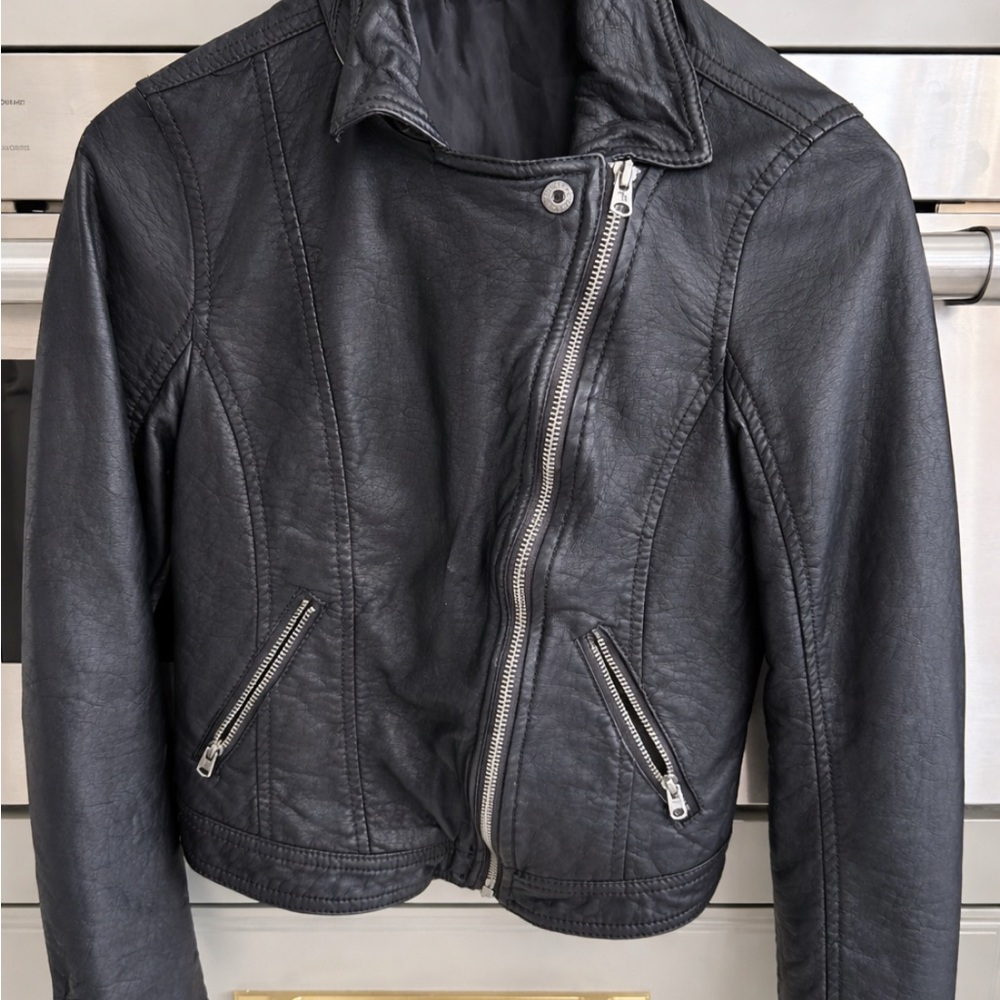 Abercrombie Kids Black Moto Jacket – Faux Leather